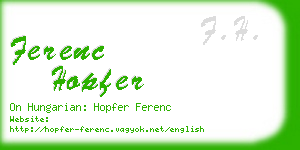 ferenc hopfer business card